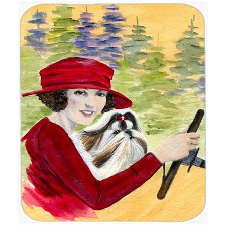 Carolines Treasures SS8539MP Lady Driving With Her Shih Tzu Mouse Pad; Hot Pad Or Trivet